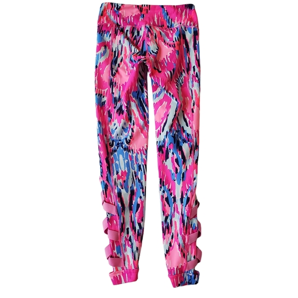 Lilly Pulitzer Caille Xsmall Legging Free Spirit Pink Criss Cross Banding‎ XS - Picture 3 of 16